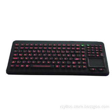 IP65 Dynamic Silicone Industrial PC Keyboard With Optical T